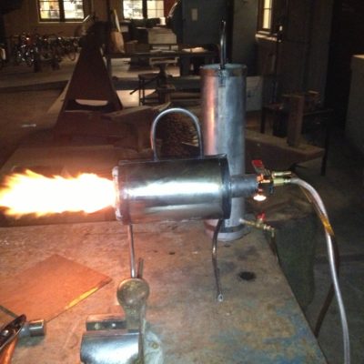 The Stanford Product Realization Lab sees the first firing of the portable oil forge